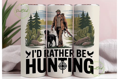 Hunter with Dog 20oz Tumbler Wrap Sublimation PixelChick 