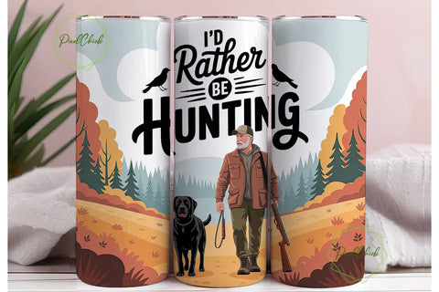 Hunter with Dog 20oz Tumbler Wrap Sublimation PixelChick 