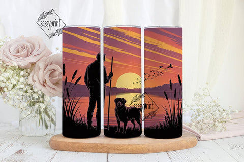 Hunter with Dog 20oz Tumbler Wrap Sublimation sassyprint 