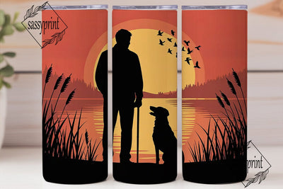 Hunter with Dog 20oz Tumbler Wrap Sublimation sassyprint 