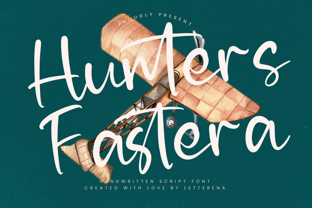 Hunters Fastera - Handwritten Script Font Font Letterena Studios 