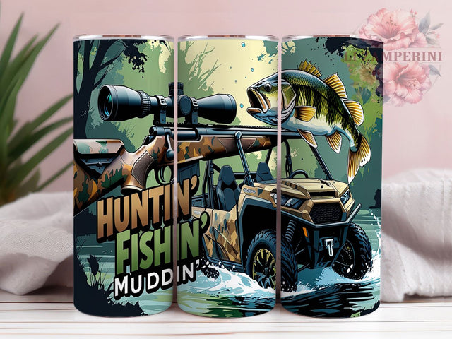 Huntin' Fishin' Muddin' 20oz Tumbler, Huntin' Tumbler, Fishin' Design, Muddin' Cup, Sublimation Wrap, 20oz Tumbler, Outdoor Enthusiast Gift, Adventure Drinkware Sublimation Li Zamperini 