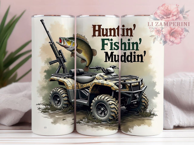 Huntin' Fishin' Muddin' 20oz Tumbler, Huntin' Tumbler, Fishin' Design, Muddin' Cup, Sublimation Wrap, 20oz Tumbler, Outdoor Enthusiast Gift, Adventure Drinkware Sublimation Li Zamperini 