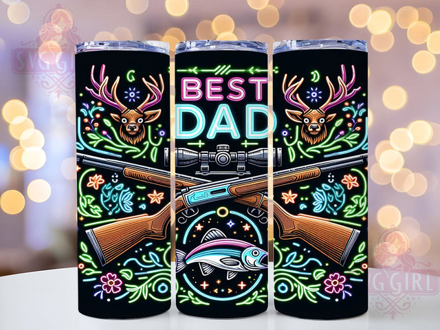 Hunting And Fishing Best Dad 20oz Tumbler Wrap Sublimation Design, Straight Tapered Tumbler Wrap, Best Dad Tumbler Png, Instant Digital Download Sublimation SvggirlplusArt 