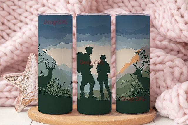 Hunting Couple 20oz Tumbler Wrap Sublimation DesignSVG 