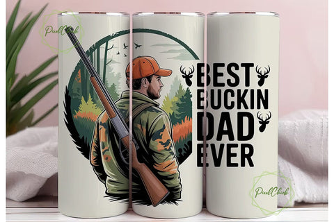 Hunting Dad 20oz Tumbler Wrap Sublimation PixelChick 