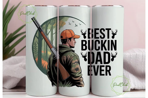 Hunting Dad 20oz Tumbler Wrap Sublimation PixelChick 