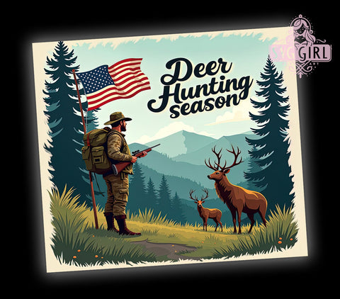 Hunting Dad, Deer Hunting, Tumbler Wrap, Sublimation PNG, Father's Day Gifts, Outdoor Decor, Digital Download Sublimation SvggirlplusArt 