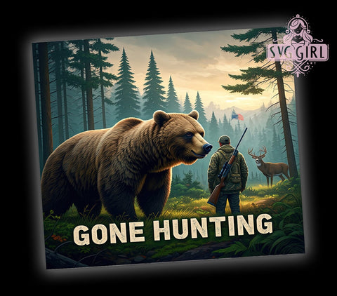 Hunting Dad, Gone Hunting, Tumbler Wrap, Sublimation PNG, Father's Day Gifts, Outdoor Design, Digital Download Sublimation SvggirlplusArt 