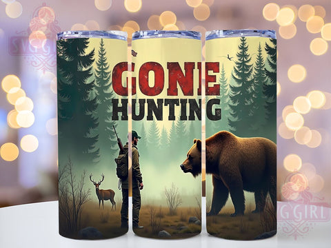 Hunting Dad, Gone Hunting, Tumbler Wrap, Sublimation PNG, Father's Day Gifts, Outdoor Design, Digital Download Sublimation SvggirlplusArt 