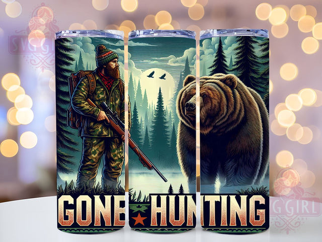Hunting Dad, Gone Hunting, Tumbler Wrap, Sublimation PNG, Father's Day Gifts, Outdoor Design, Digital Download Sublimation SvggirlplusArt 