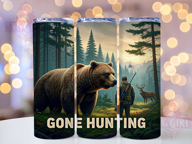 Hunting Dad, Gone Hunting, Tumbler Wrap, Sublimation PNG, Father's Day Gifts, Outdoor Design, Digital Download Sublimation SvggirlplusArt 