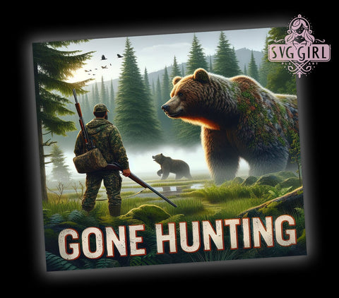 Hunting Dad, Gone Hunting, Tumbler Wrap, Sublimation PNG, Father's Day Gifts, Outdoor Design, Digital Download Sublimation SvggirlplusArt 