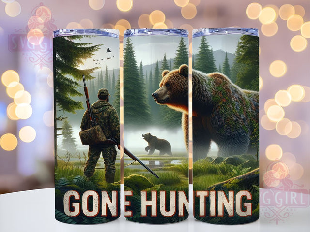 Hunting Dad, Gone Hunting, Tumbler Wrap, Sublimation PNG, Father's Day Gifts, Outdoor Design, Digital Download Sublimation SvggirlplusArt 