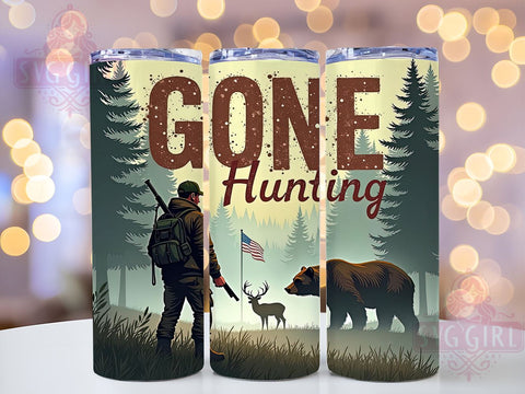 Hunting Dad, Gone Hunting, Tumbler Wrap, Sublimation PNG, Father's Day Gifts, Outdoor Design, Digital Download Sublimation SvggirlplusArt 