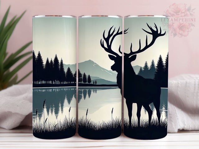 Hunting Deer 20oz Tumbler Wrap PNG, Deer Tumbler Png, Straight & Tapered Tumbler Wrap, Instant Digital Download Sublimation Li Zamperini 
