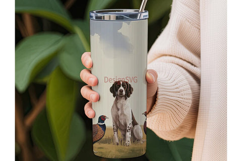 Hunting Dog & Pheasants 20oz Tumbler Sublimation DesignSVG 