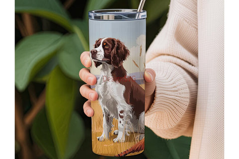 Hunting Dog & Pheasants 20oz Tumbler Sublimation DesignSVG 