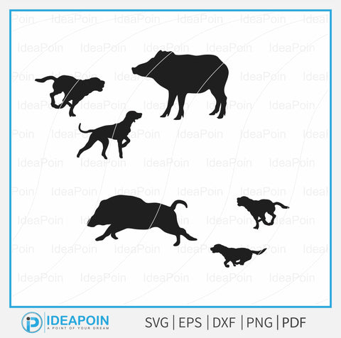 Hunting Dogs Chasing Hog svg, Hunting Dogs Svg, Wild Boar SVG, Wild Boar Hunting Svg, Hunting Dogs Chasing Hog SVG, Boar Hunting SVG SVG Dinvect 