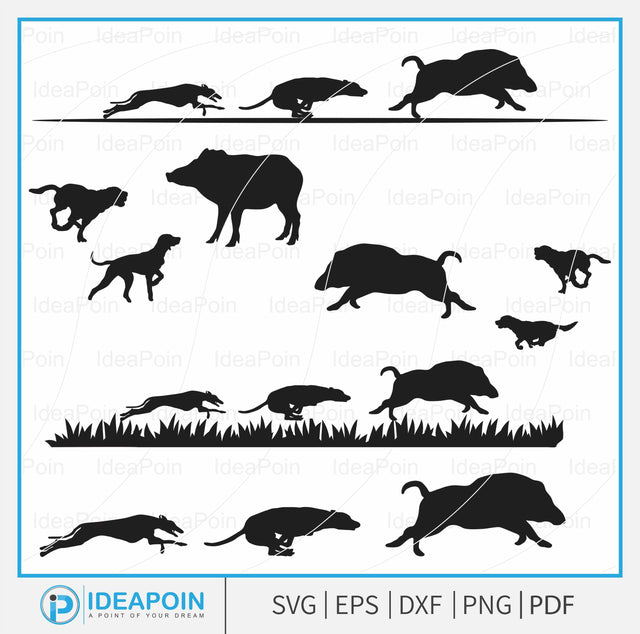 Hunting Dogs Chasing Hog svg, Hunting Dogs Svg, Wild Boar SVG, Wild Boar Hunting Svg, Hunting Dogs Chasing Hog SVG, Boar Hunting SVG SVG Dinvect 