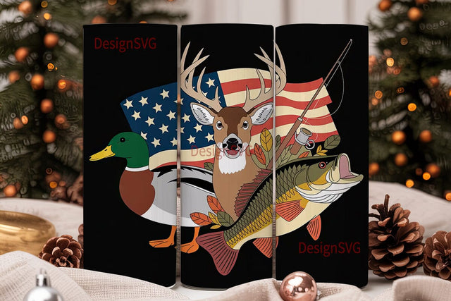Hunting & Fishing 20oz Tumbler Wrap Sublimation DesignSVG 