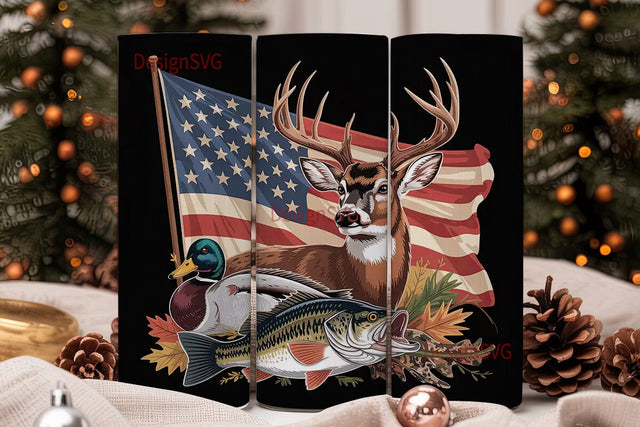 Hunting & Fishing 20oz Tumbler Wrap Sublimation DesignSVG 