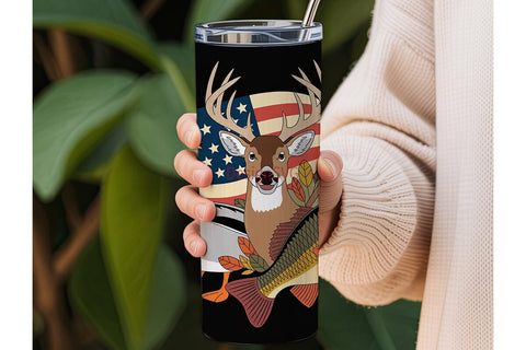 Hunting & Fishing 20oz Tumbler Wrap Sublimation DesignSVG 