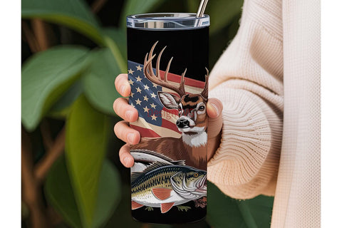 Hunting & Fishing 20oz Tumbler Wrap Sublimation DesignSVG 