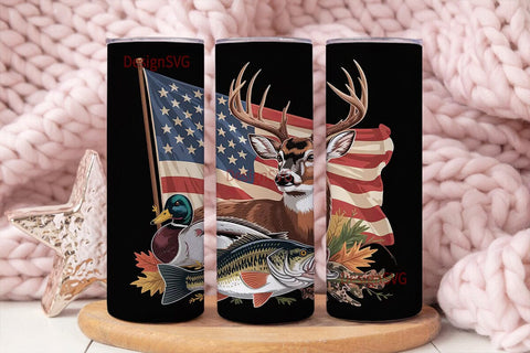 Hunting & Fishing 20oz Tumbler Wrap Sublimation DesignSVG 