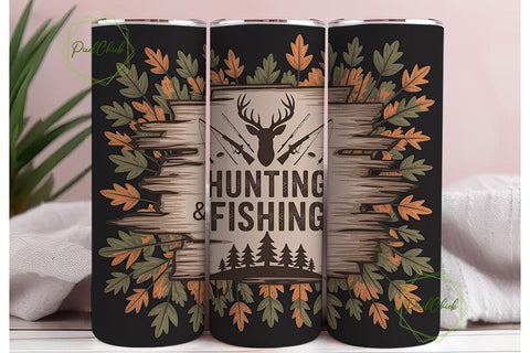 Hunting & Fishing 20oz Tumbler Wrap Sublimation PixelChick 
