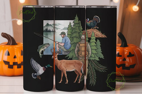 Hunting & Fishing 20oz Tumbler Wrap Sublimation PixelChick 