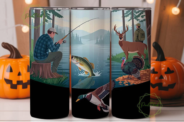 Hunting & Fishing 20oz Tumbler Wrap Sublimation PixelChick 