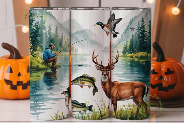 Hunting & Fishing 20oz Tumbler Wrap Sublimation PixelChick 