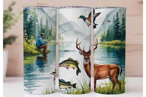 Hunting & Fishing 20oz Tumbler Wrap Sublimation PixelChick 