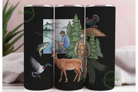 Hunting & Fishing 20oz Tumbler Wrap Sublimation PixelChick 