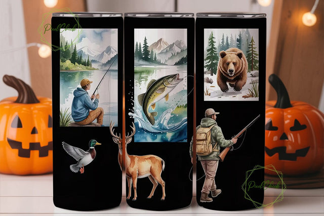 Hunting & Fishing 20oz Tumbler Wrap Sublimation PixelChick 