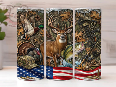 Hunting Fishing Collage 20oz Tumbler, Hunting Fishing, Fishing Collage, Hunting Tumbler, 20oz Tumbler, Fishing Tumbler, Outdoor Collage, Tumbler Wrap Sublimation Lara' s Designs 