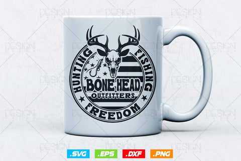 Hunting Fishing Freedom Bone Head Outfitter Svg png, Fathers Day svg, 4th Of July Svg, Deer Hunting Svg, USA Flag Svg, Fishing Svg SVG DesignDestine 