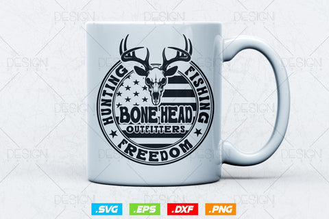 Hunting Fishing Freedom Bone Head Outfitter Svg png, Fathers Day svg, 4th Of July Svg, Deer Hunting Svg, USA Flag Svg, Fishing Svg SVG DesignDestine 