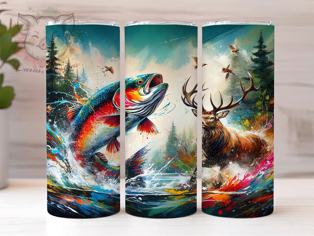 Hunting & Fishing Outdoor Life 20oz Tumbler Wrap, Hunting Tumbler, Fishing Tumbler, 20oz Tumbler, Sublimation Wrap, Outdoor Life, Sportsman Gift, Adventure Tumbler Sublimation Lara' s Designs 