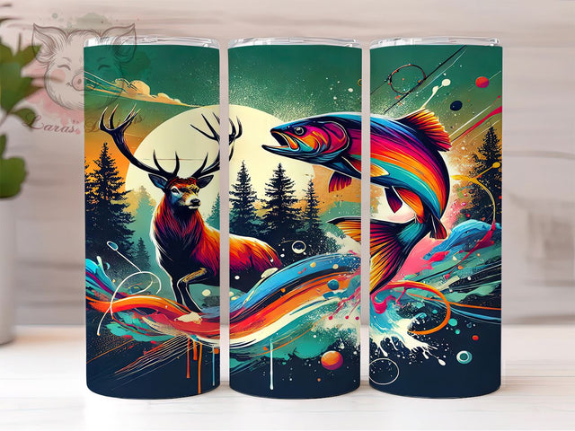 Hunting & Fishing Outdoor Life 20oz Tumbler Wrap, Hunting Tumbler, Fishing Tumbler, 20oz Tumbler, Sublimation Wrap, Outdoor Life, Sportsman Gift, Adventure Tumbler Sublimation Lara' s Designs 