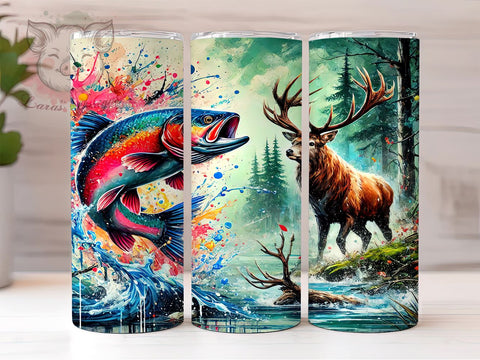 Hunting & Fishing Outdoor Life 20oz Tumbler Wrap, Hunting Tumbler, Fishing Tumbler, 20oz Tumbler, Sublimation Wrap, Outdoor Life, Sportsman Gift, Adventure Tumbler Sublimation Lara' s Designs 