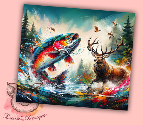 Hunting & Fishing Outdoor Life 20oz Tumbler Wrap, Hunting Tumbler, Fishing Tumbler, 20oz Tumbler, Sublimation Wrap, Outdoor Life, Sportsman Gift, Adventure Tumbler Sublimation Lara' s Designs 