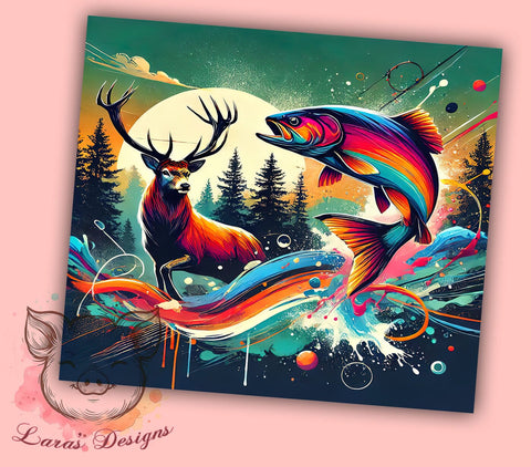 Hunting & Fishing Outdoor Life 20oz Tumbler Wrap, Hunting Tumbler, Fishing Tumbler, 20oz Tumbler, Sublimation Wrap, Outdoor Life, Sportsman Gift, Adventure Tumbler Sublimation Lara' s Designs 