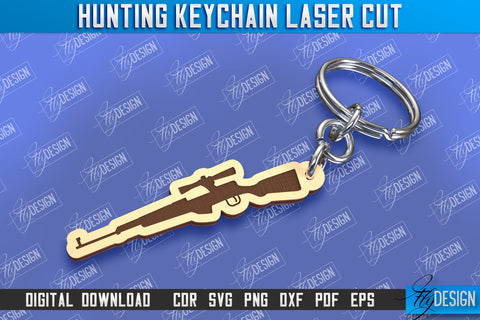 Hunting Keychain Laser Cut Bundle | Hunting Season | Gift for Hunter | CNC File SVG Fly Design 