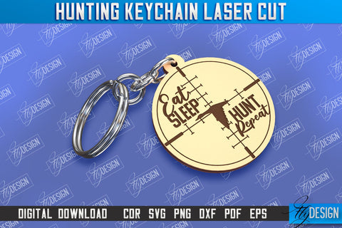 Hunting Keychain Laser Cut Bundle | Hunting Season | Gift for Hunter | CNC File SVG Fly Design 