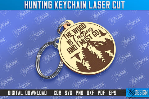 Hunting Keychain Laser Cut Bundle | Hunting Season | Gift for Hunter | CNC File SVG Fly Design 