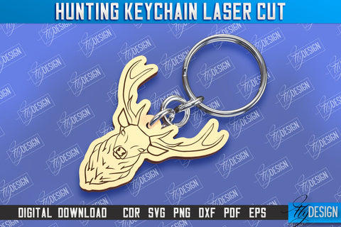 Hunting Keychain Laser Cut Bundle | Hunting Season | Gift for Hunter | CNC File SVG Fly Design 