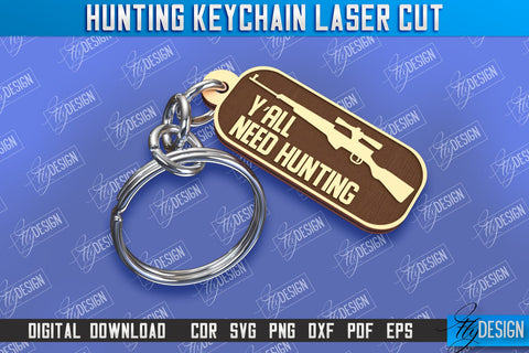 Hunting Keychain Laser Cut Bundle | Hunting Season | Gift for Hunter | CNC File SVG Fly Design 
