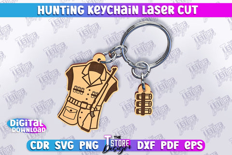 Hunting Keychain Laser Cut Bundle | Hunting Season | Gift for Hunter | CNC File SVG The T Store Design 